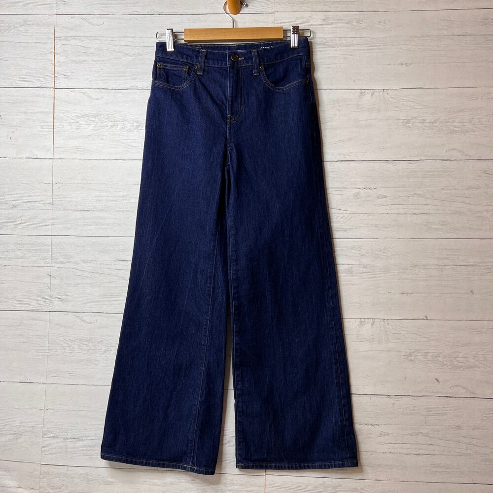 J Crew Jeans Womens Size 25P Denim Trouser High Rise Semi-Stretch Dark Wash